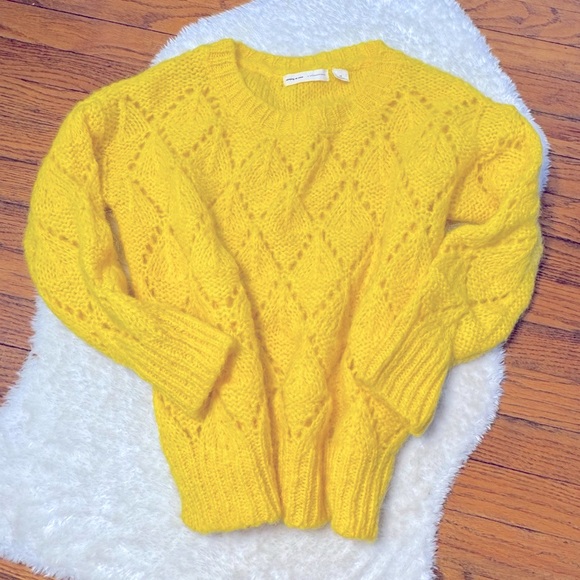 Anthropologie Yellow Crew Neck Sweater - Picture 3 of 12